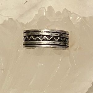 Zig-zag Band Sterling Silver 925 Ring, Size 9